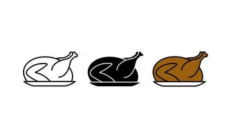 thanksgiving turkey chicken vector icon