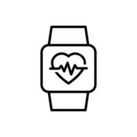 smart watch with heart rate vector icon