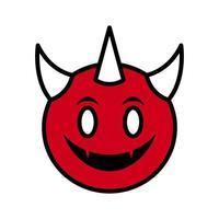 icono de vector de emoticono de diablo