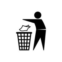 vector de diseño de logotipo de tirar basura