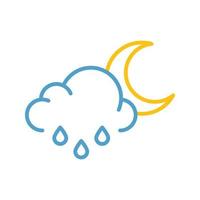 night rain vector icon