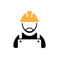 icono de avatar de trabajador de construcción vector