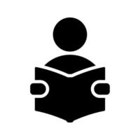 person reading book vector icon