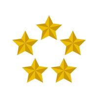 golden five stars vector icon