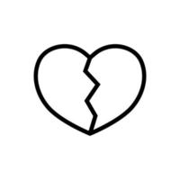 broken heart vector icon