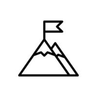 icono de vector de bandera de pico de montaña