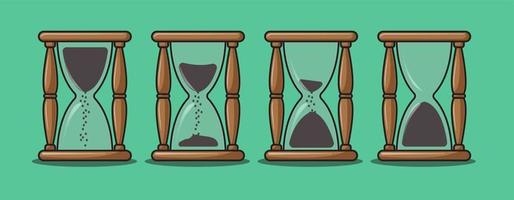 Hourglass illustration vector, traditional cartoon, vintage drawing vector