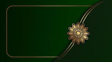 green background, beautiful gold decoration vector