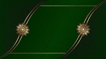 luxury green background, with gold decoration vector