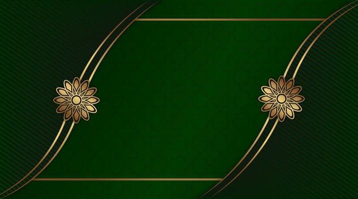 luxury green background, with gold decoration
