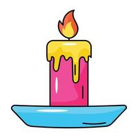 Carefully crafted flat icon of candle vector