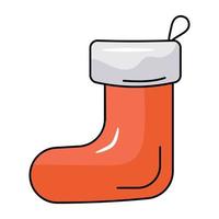 Flat icon of Christmas sock, editable design vector