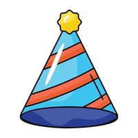 Get a glimpse of party cap flat icon vector