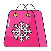 un icono plano bien diseñado de compras de invierno vector