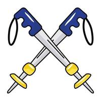 Modern icon of ski pole in flat style vector