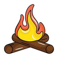 Icon of bonfire designed in flat style vector