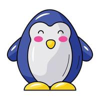 A cute penguin icon designed in flat style vector