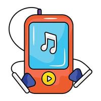 Flat icon of music player designed in vector format