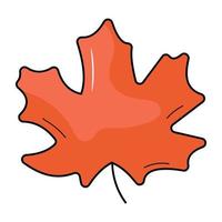 Premium flat icon of maple leaf vector