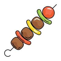 Download premium flat icon of skewer vector