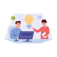 Ready to use flat illustration of idea sharing vector