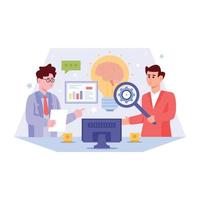 Check this flat illustration of project discussion vector