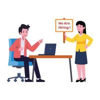 Flat illustration of job vacancy is scalable and handy vector