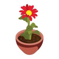 Have a look at this isometric icon of flower pot vector