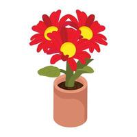 Have a look at this isometric icon of flower pot vector