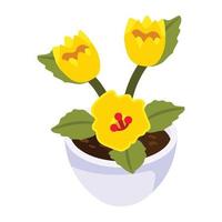 Have a look at this isometric icon of flower pot vector