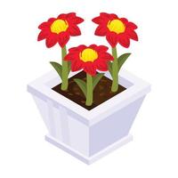 Have a look at this isometric icon of flower pot vector