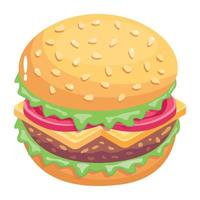 Grab this isometric icon design of sub burger vector