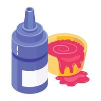 Get this trendy isometric icon of ketchup vector