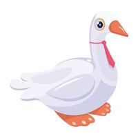 Catch a sight of this cute isometric icon of goose vector