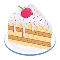 Catch a sight of this isometric icon of chocolate cake vector