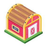 A trendy isometric icon of cottage vector