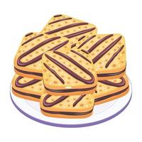 Yummy cream biscuits, an isometric icon design vector