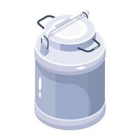 Get your hands on this isometric icon of milk can vector