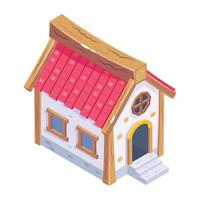 A trendy isometric icon of cottage vector