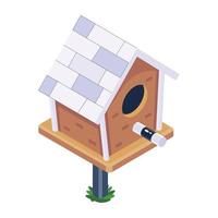 A trendy isometric icon of cottage vector