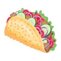 A well-designed isometric icon of taco vector