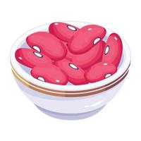 Scalable isometric icon of red beans vector