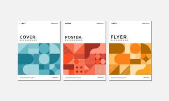 Abstract modern geometric business cover, flyer and brochure template design set vector