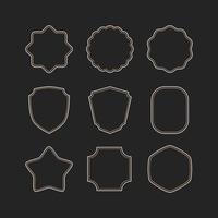 Vintage outline border, frame and badges design element set vector