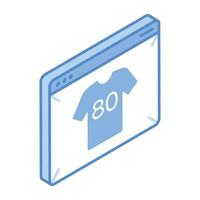 Online shopping, an isometric icon of clothing website vector