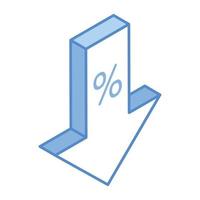 Concept of low rate isometric icon, vector design