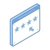 Online feedback, an isometric icon of website rating vector