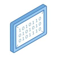 descargar icono isométrico de codificación de bits vector