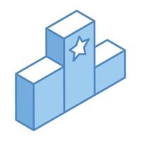 A well-designed isometric icon of rankings vector