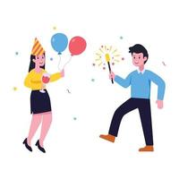 una ilustración plana escalable de celebración vector